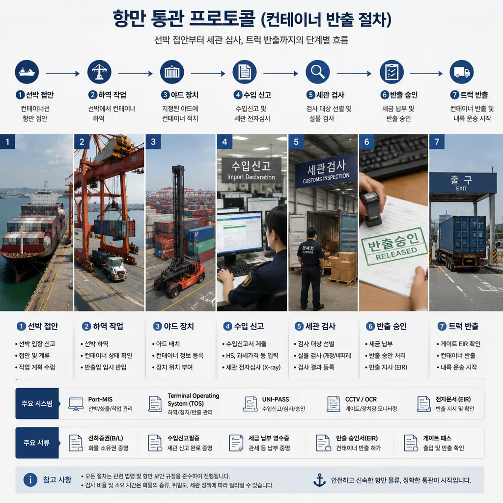 항만 통관 프로토콜 전체 흐름도