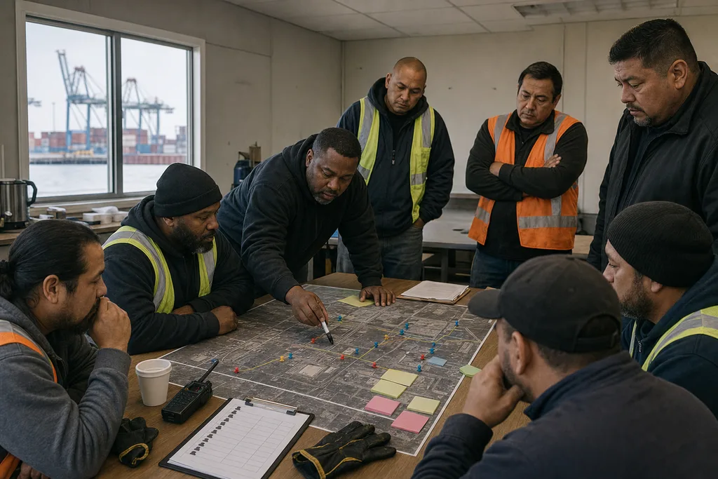 항만 운전자 조직위원회와 현장 조직 지도